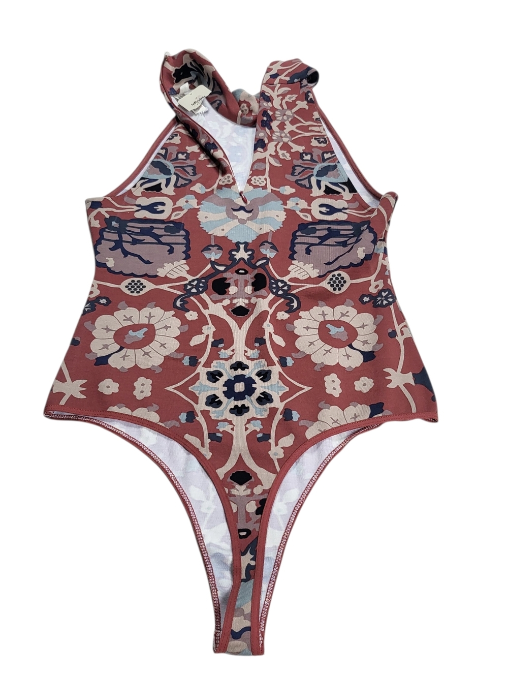 FP Intimately Body — Printed High-Neck Bodysuit in Dusty Pink-Brown - Picture 6 of 16